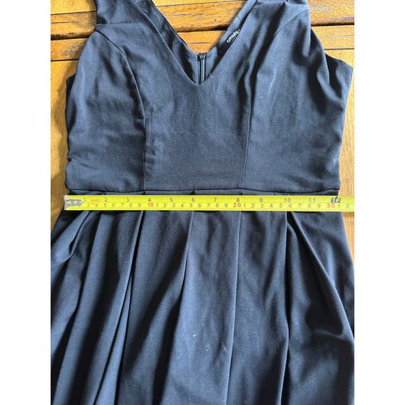 Black Fit & Flare Skater Dress V Neck Sleeveless Size S - Picture 10 of 12